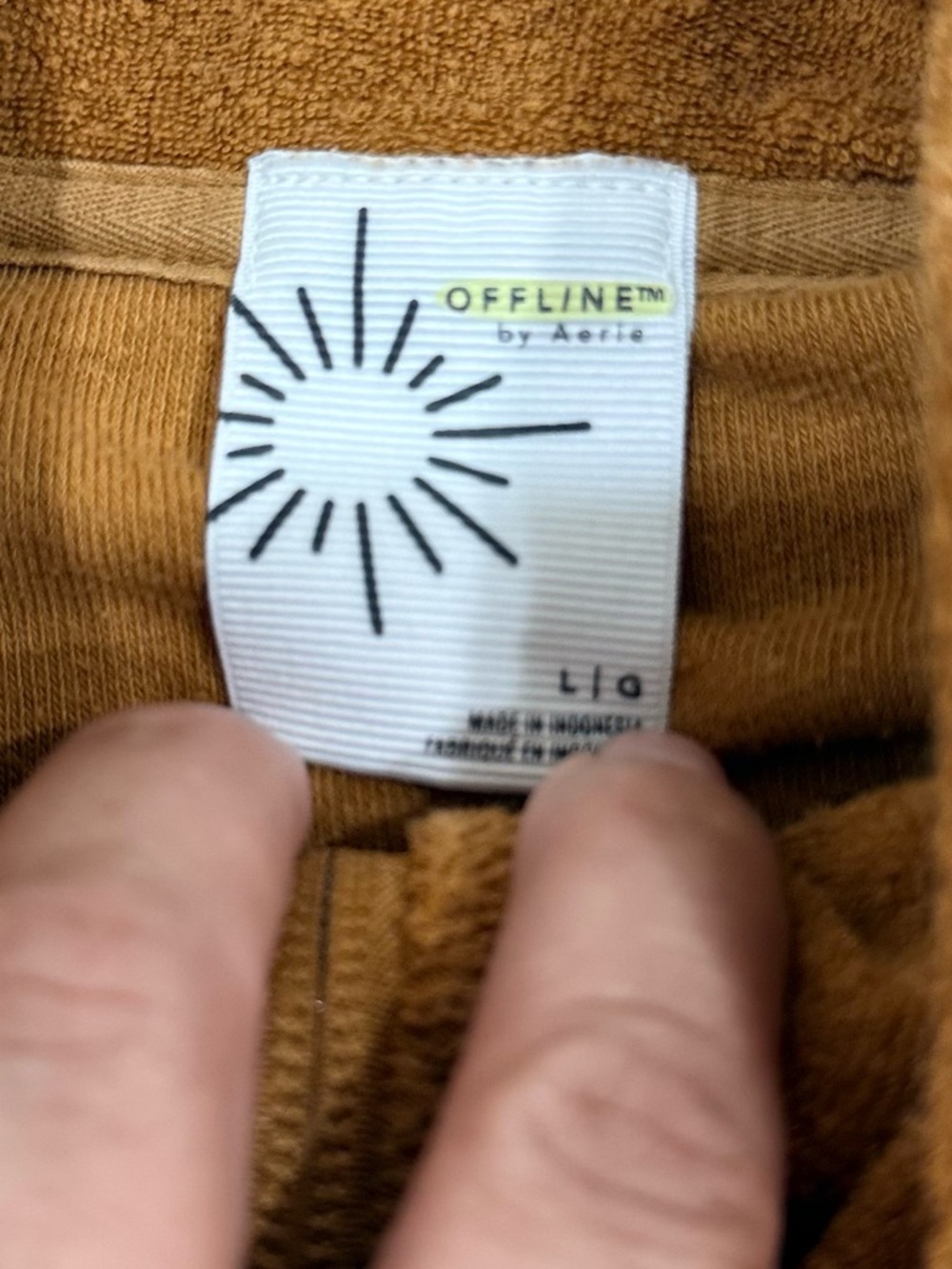 Offline by Aerie terry cloth Quarter-Zip Pullover in Chestnut Brown size L - Picture 7 of 8